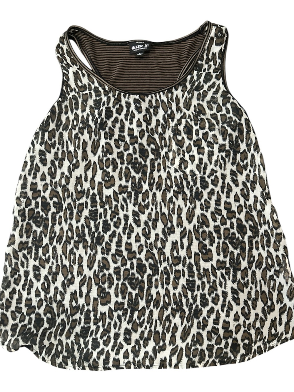 Allen B. By Allen Schwartz Leopard Print Tank Top - Brown/Black/White Sz S